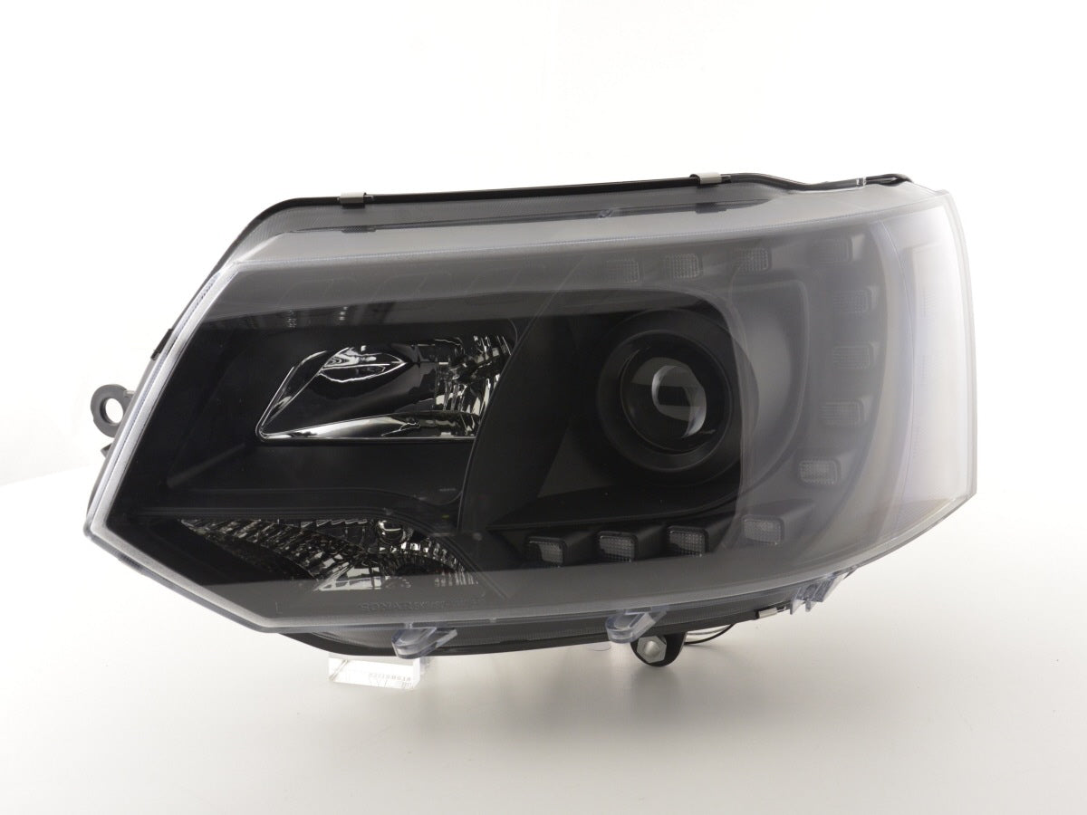 Scheinwerfer Set Daylight LED Tagfahrlicht VW Bus T5 ab 2009 schwarz Scheinwerfer Set Daylight LED Tagfahrlicht VW Bus T5 ab 2009 schwarz